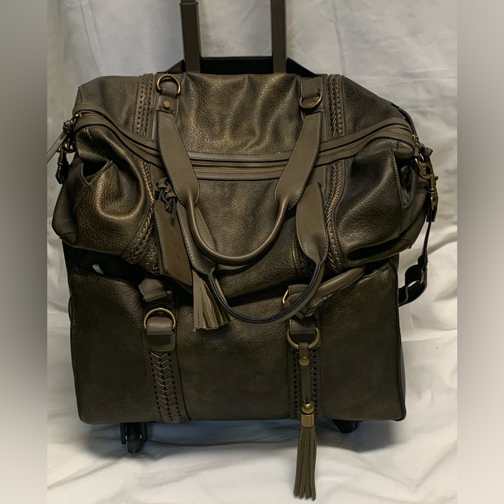 Simply Noelle Brown/Gold/Bronze Rolling Travel Bag, Duffle, & Laptop Case